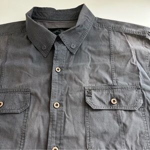 Harley Davidson Motorcycle Men’s Grey Check Short Sleeve Button‎ Down XL